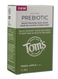 Tom's of Maine Natural Beauty Bar Soap Fresh Apple Prebiotics 5 oz