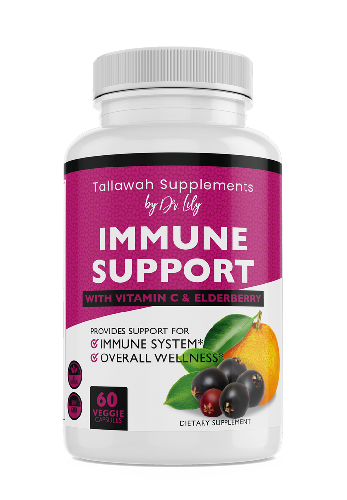 Tallawah Supplement by Dr Lily Immune Support with Vitamin C & Elderberry Dietary