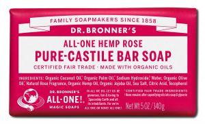 Dr Bronners Organic Bar Soaps Pure Castile Rose 5 oz