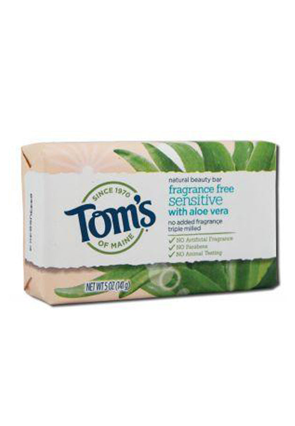 Tom's of Maine Natural Beauty Bar Soap 4 oz Fragrance Free Sensitive 5 oz