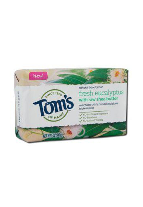 Tom's of Maine Natural Beauty Bar Soap 4 oz Fresh Eucalyptus 5 oz