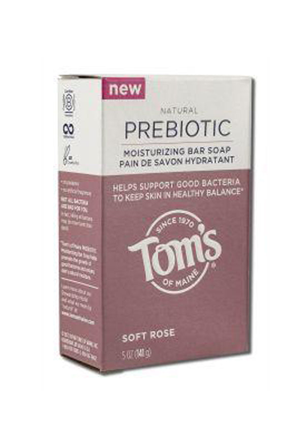 Tom's of Maine Natural Beauty Bar Soap Soft Rose Prebiotics 5 oz